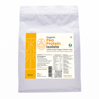 Bag of organic pea protein isolate