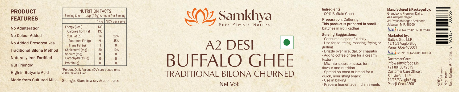A2 Desi Buffalo Ghee