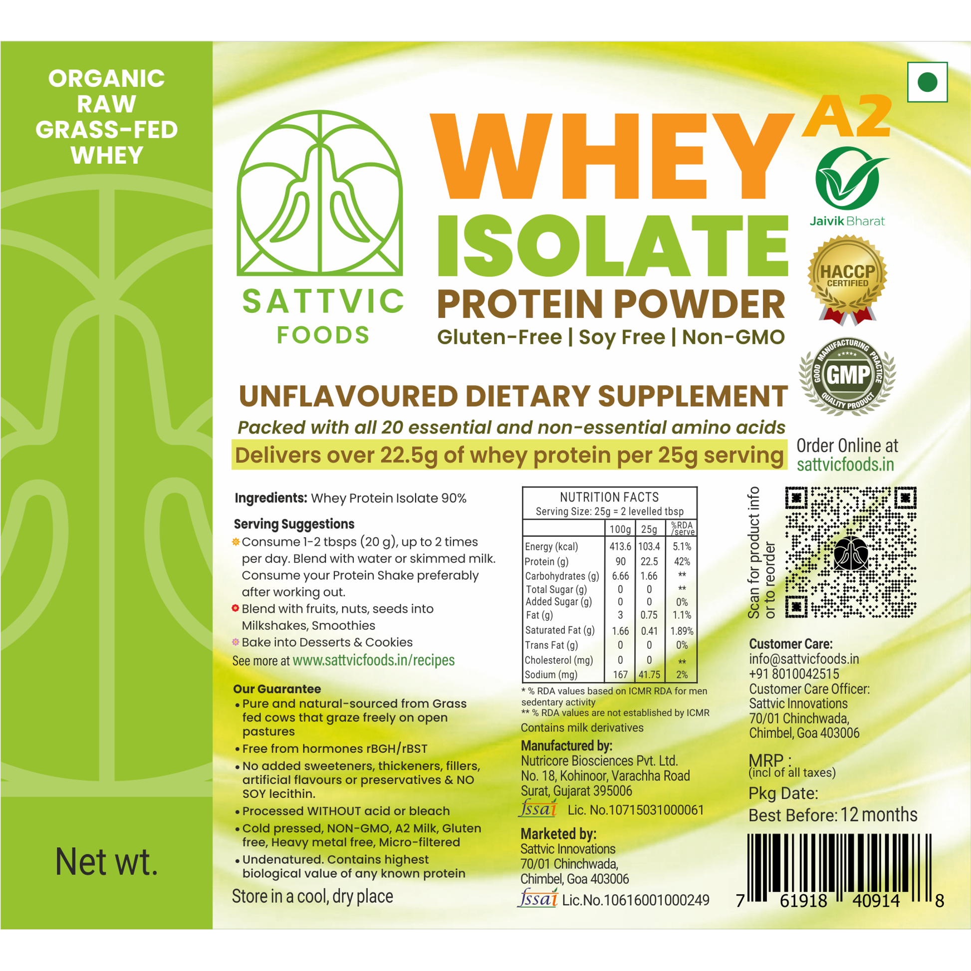 Organic A2 Whey Isolate 90%