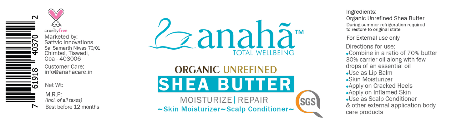 Organic Unrefined Raw Shea Butter Anaha