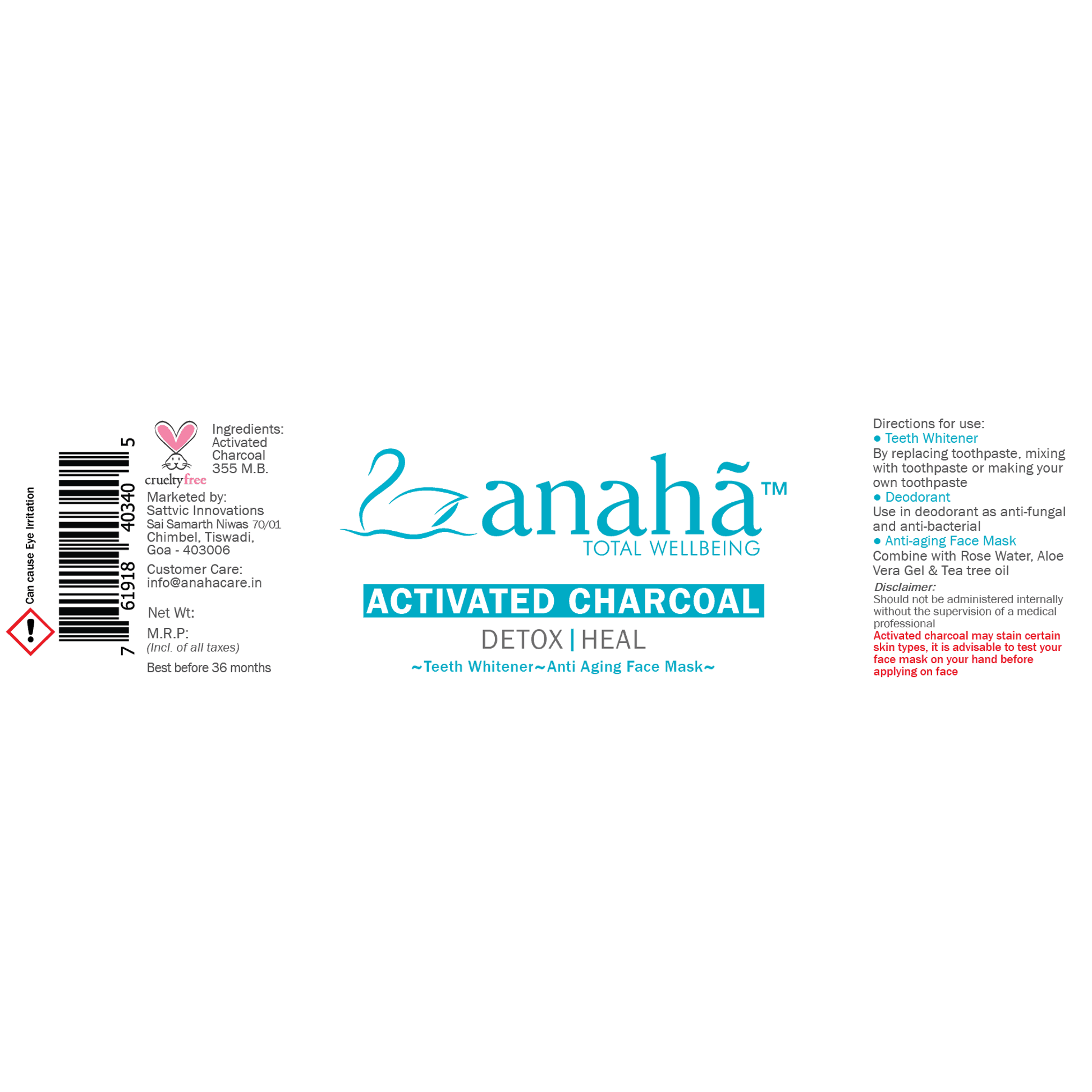 Activated Charcoal Anaha