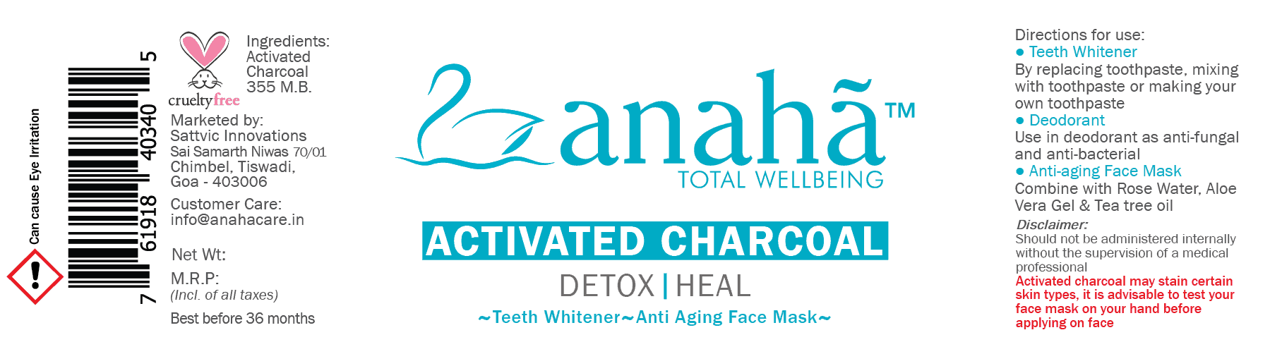 Activated Charcoal Anaha