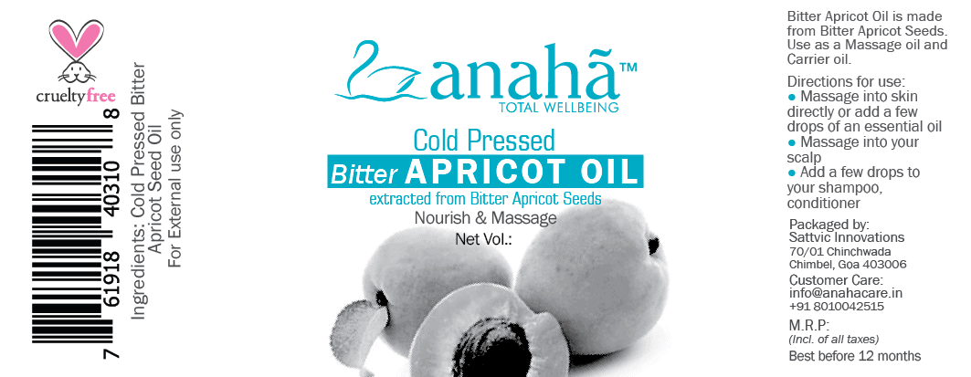 Bitter Apricot Oil (Cold Pressed / Massage & Relief) Anaha