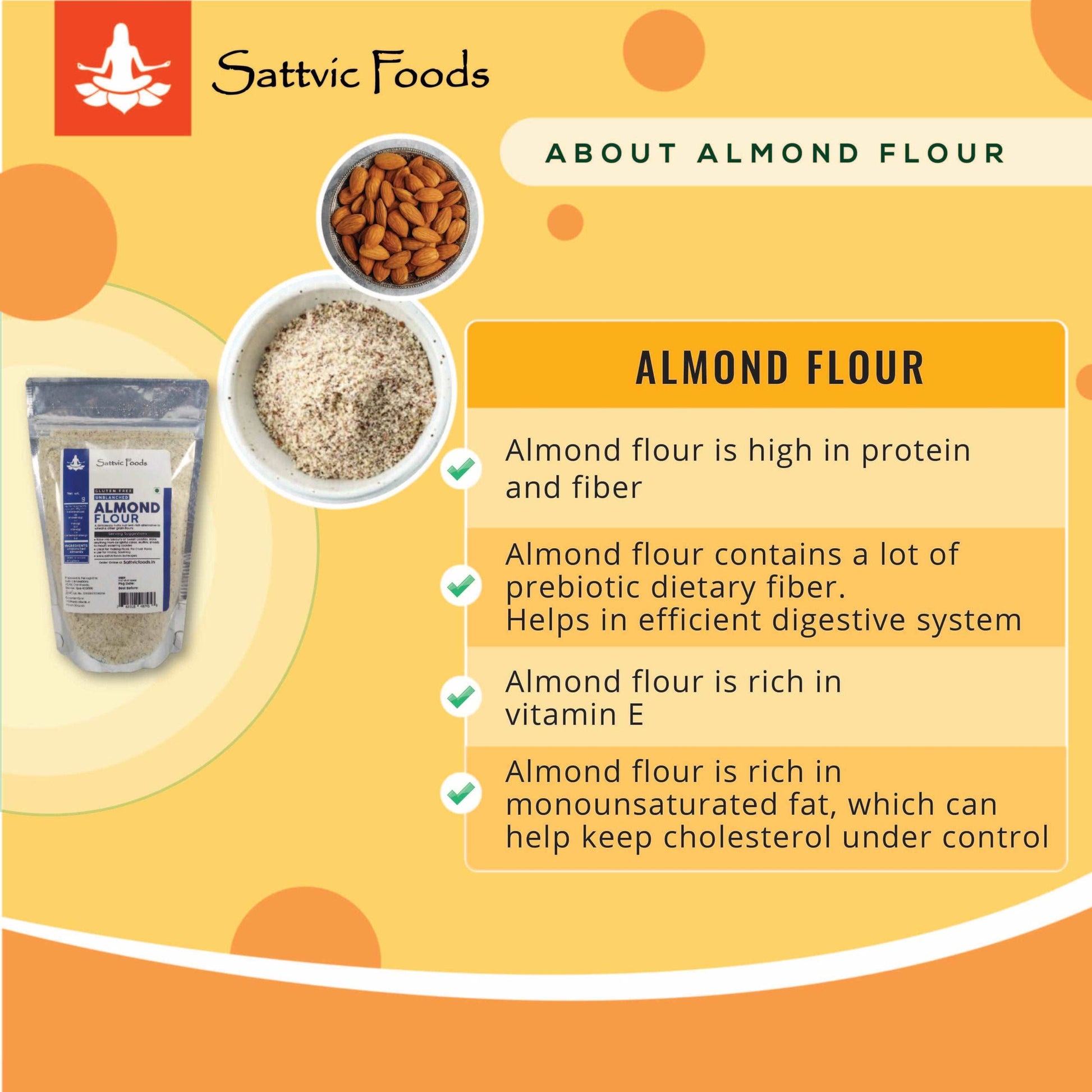 Unblanched Almond Flour Sattvic Foods