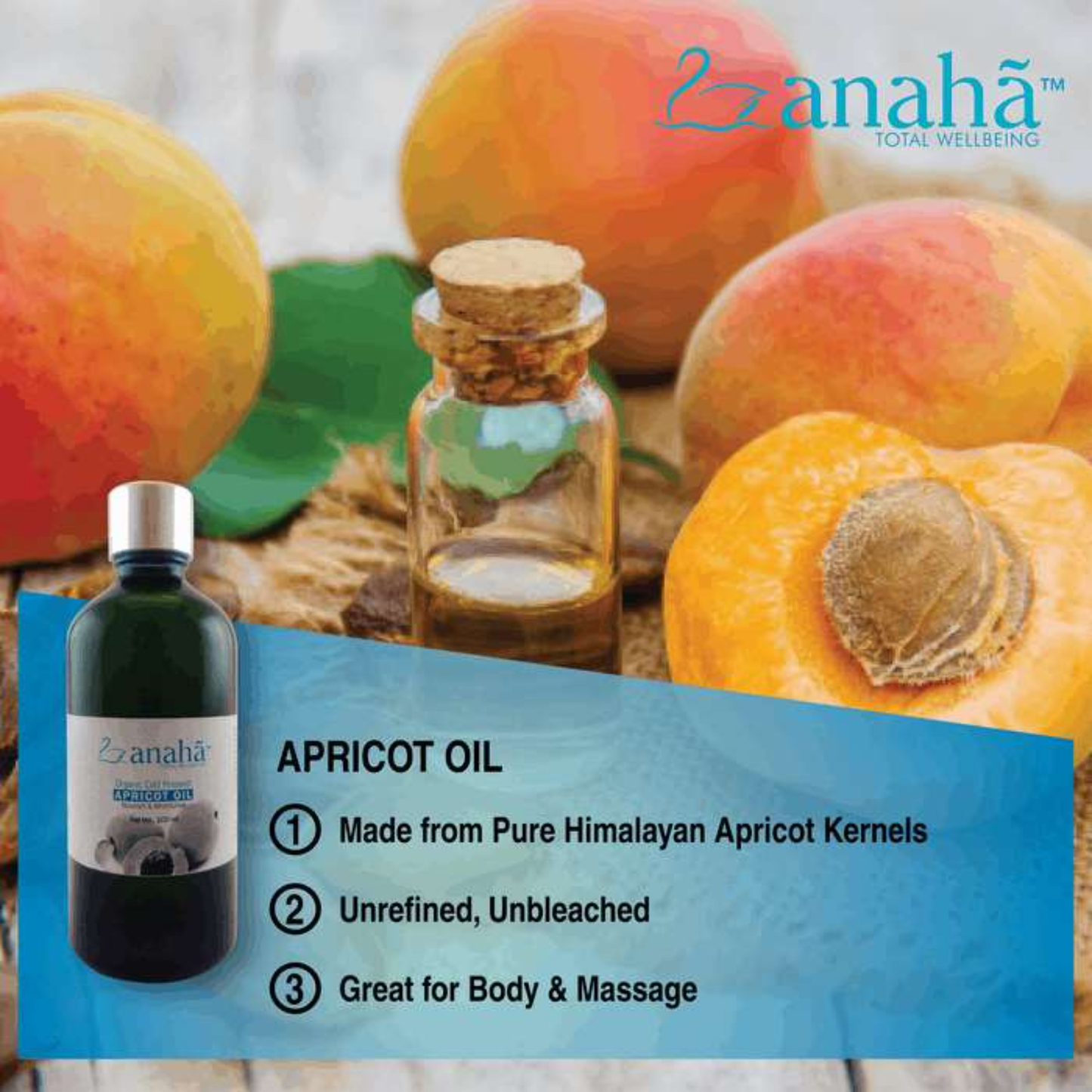 Bitter Apricot Oil (Cold Pressed / Massage & Relief) Anaha