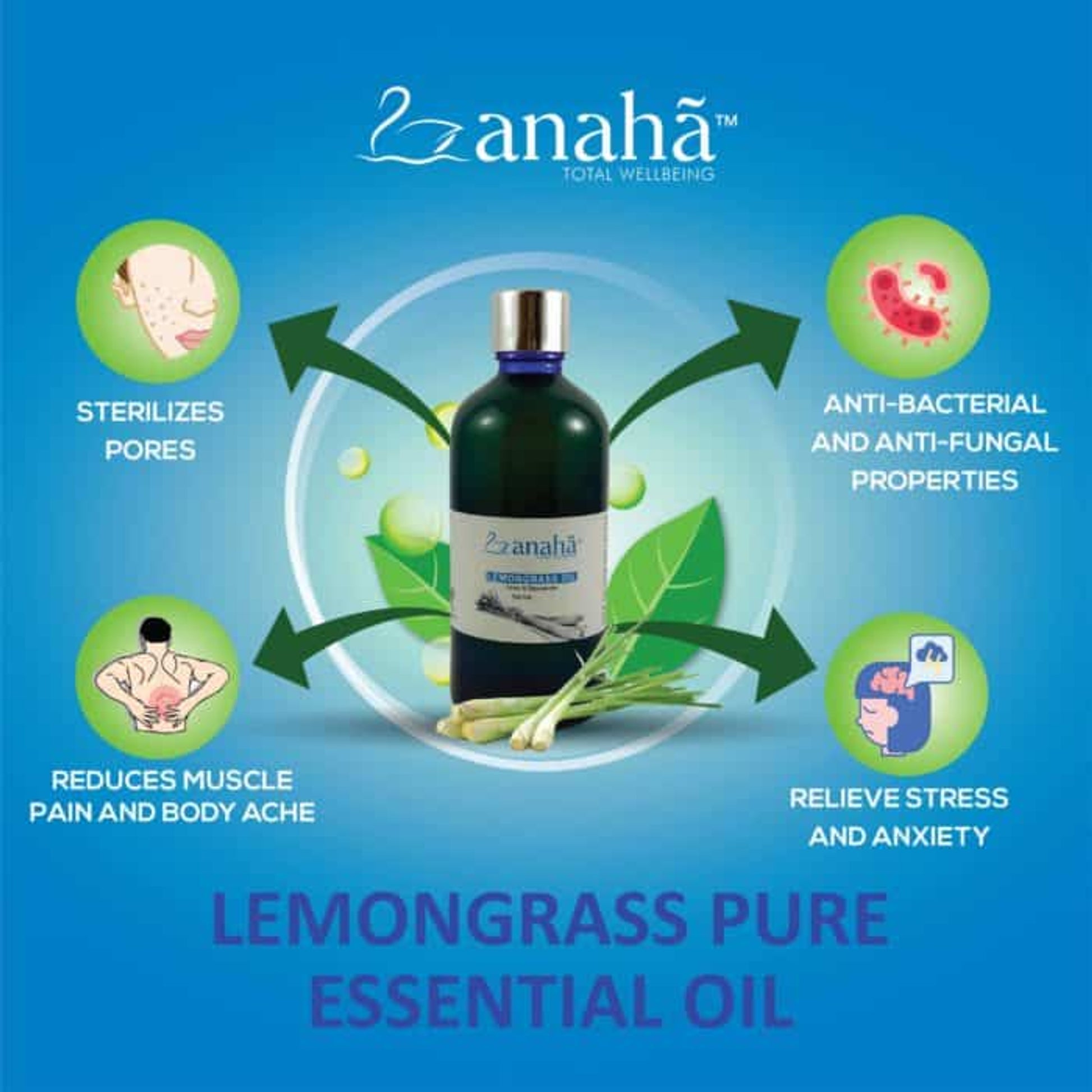 Lemongrass Pure Essential Oil Anaha
