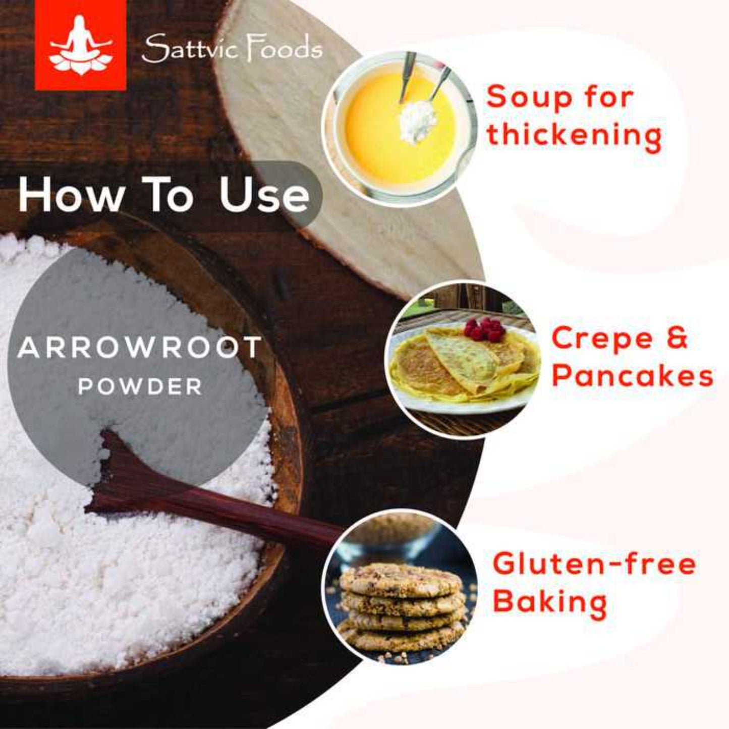 Arrowroot Powder (Gluten-Free / Vegan Thickening) Sattvic Foods