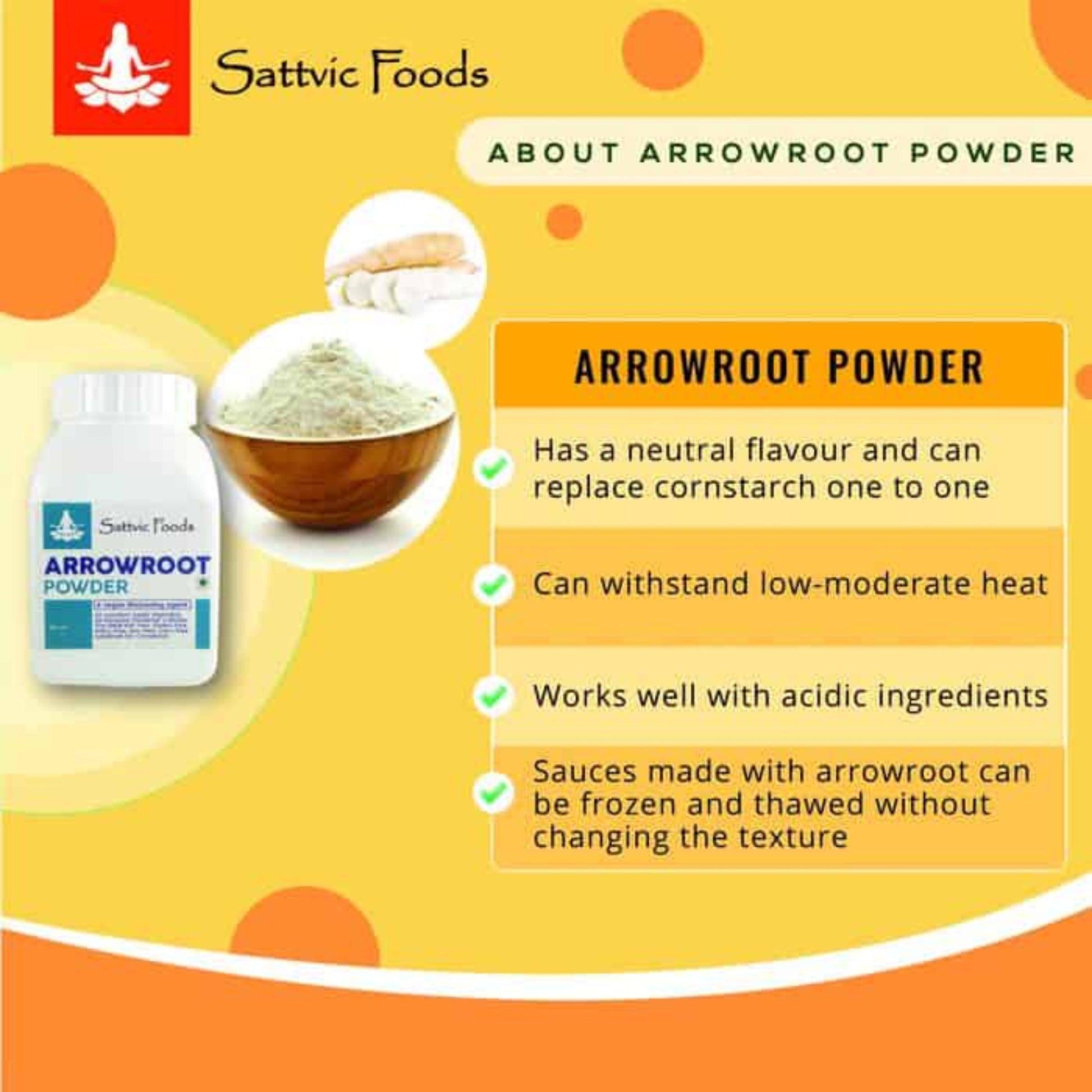Arrowroot Powder (Gluten-Free / Vegan Thickening) Sattvic Foods