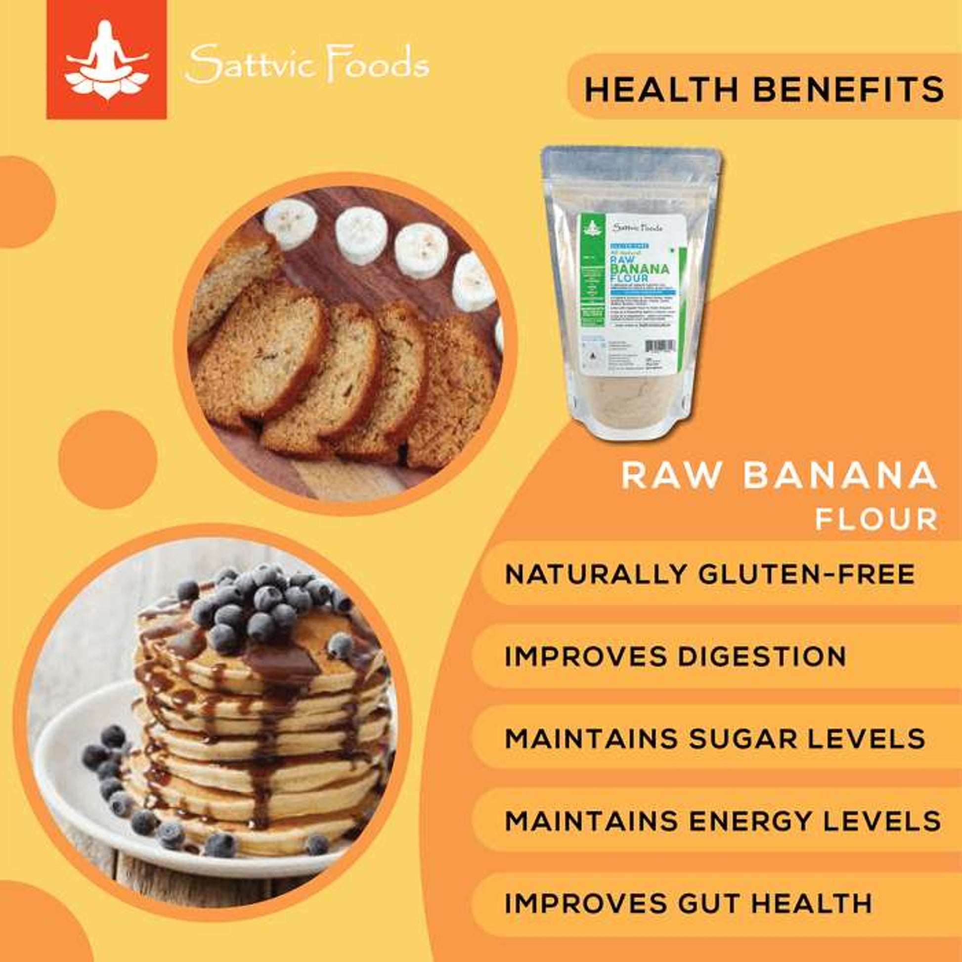 Raw Banana Flour (Raw, All Natural & Gluten-Free) Sattvic Foods