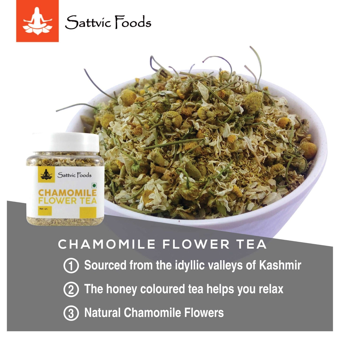 Chamomile Flowers - Herbal Tea (Kashmir) Sattvic Foods