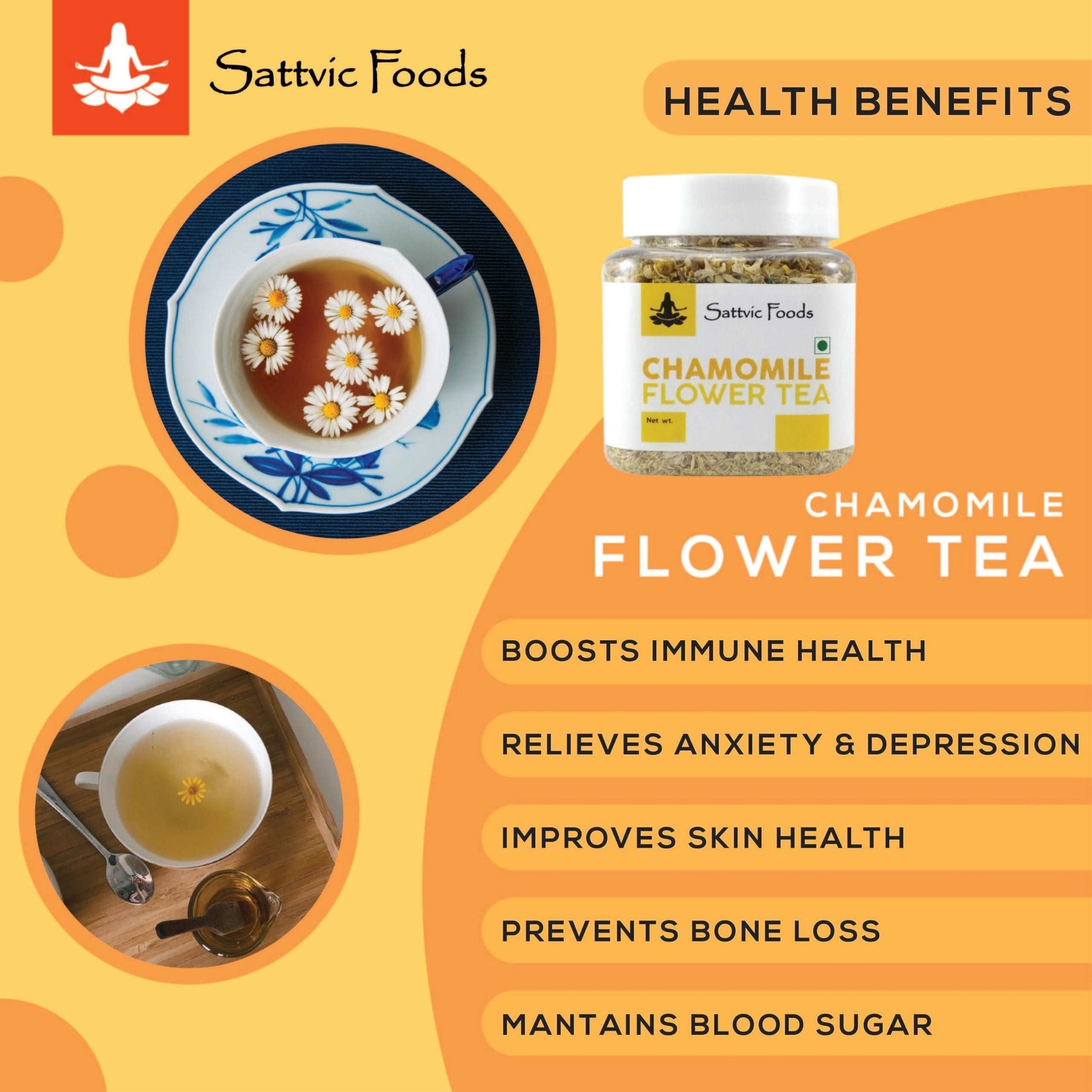 Chamomile Flowers - Herbal Tea (Kashmir) Sattvic Foods