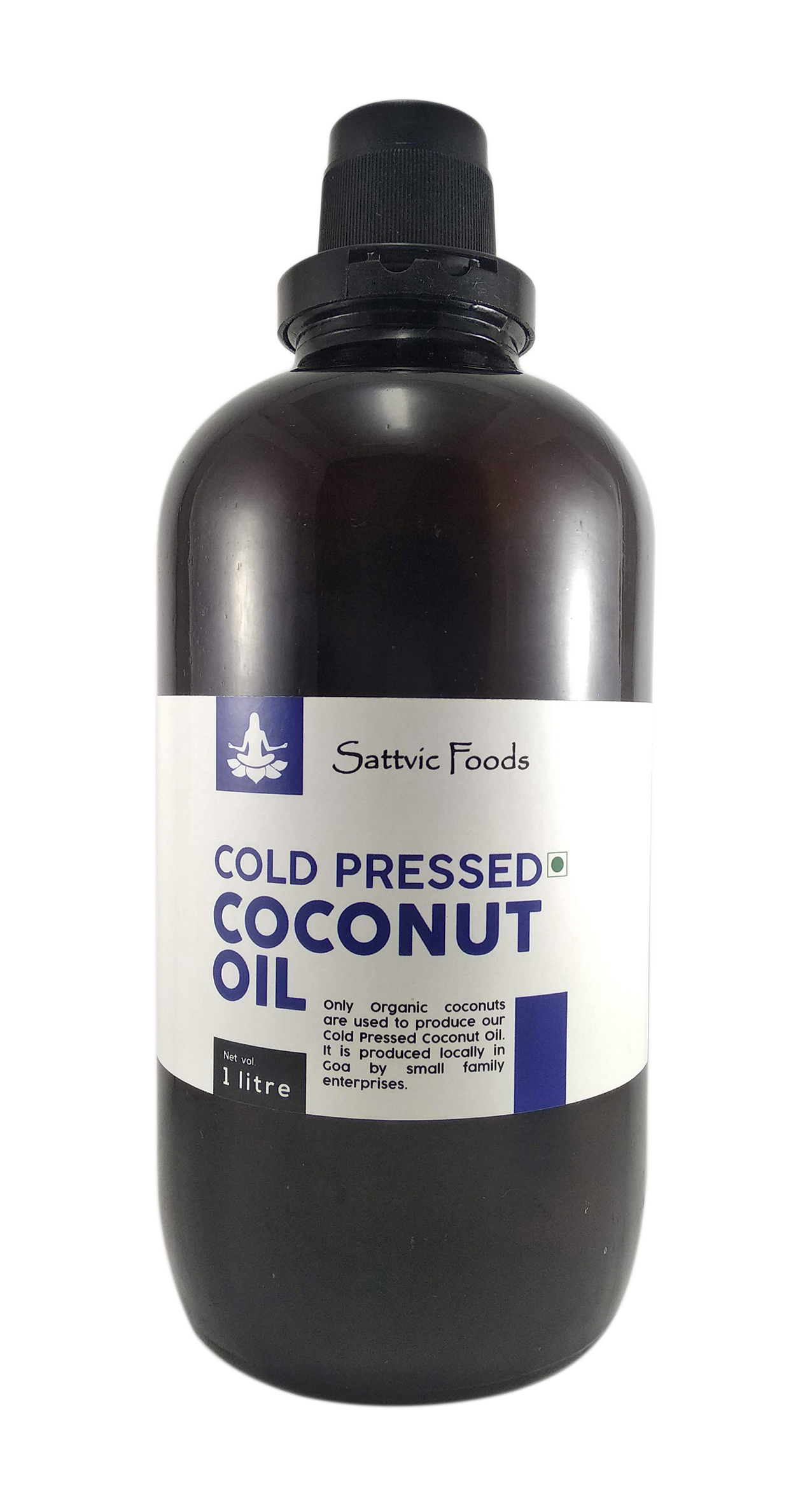 Coconut Oil (Cold Pressed) - 1 Litre -  Sattvic Foods