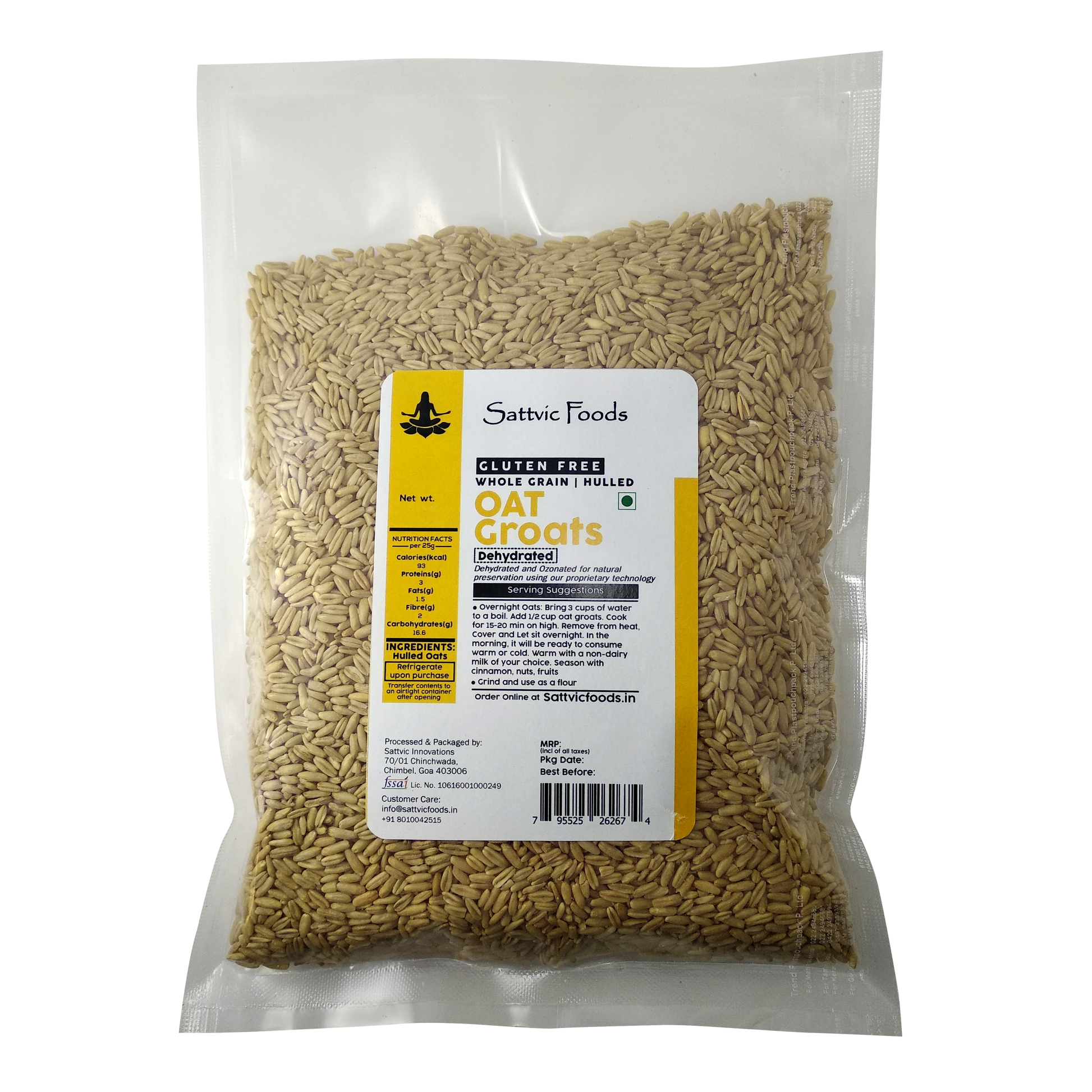 Hulled Oat Groats Sattvic Foods