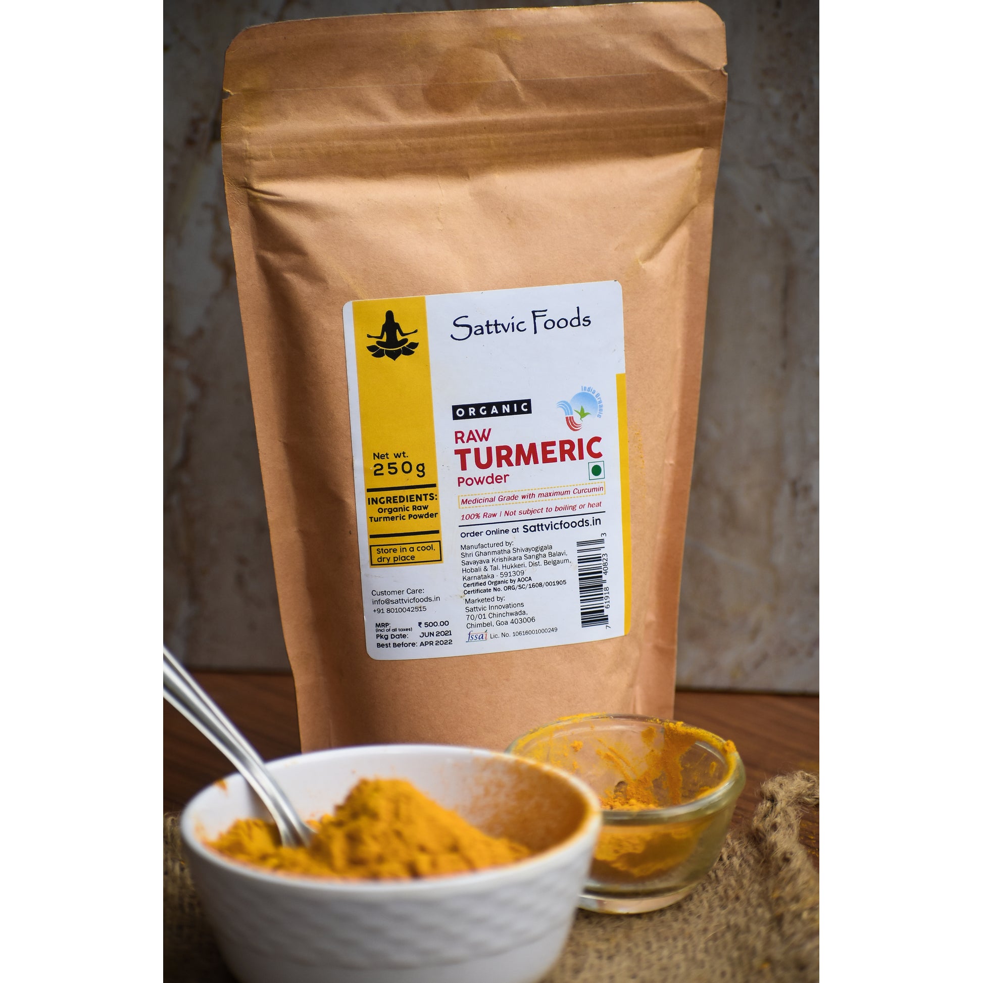 Organic Raw Turmeric Powder Sattvic Foods