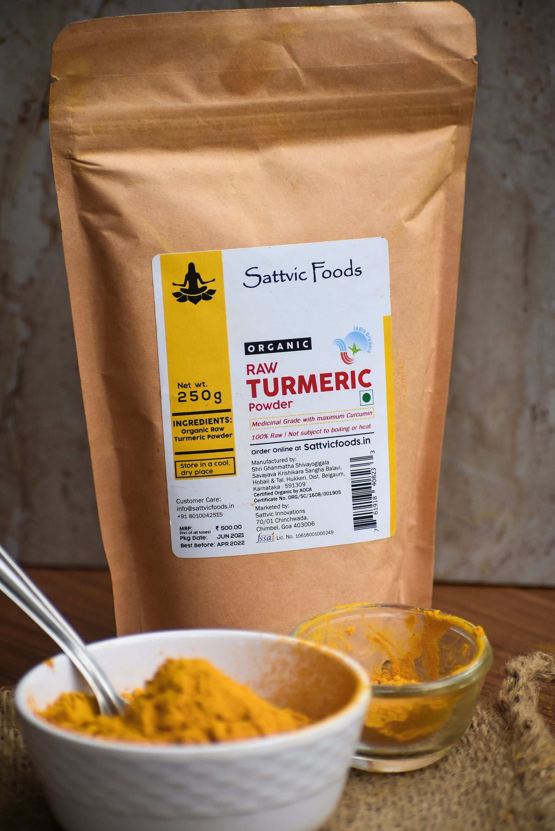 Organic Raw Turmeric Powder Sattvic Foods