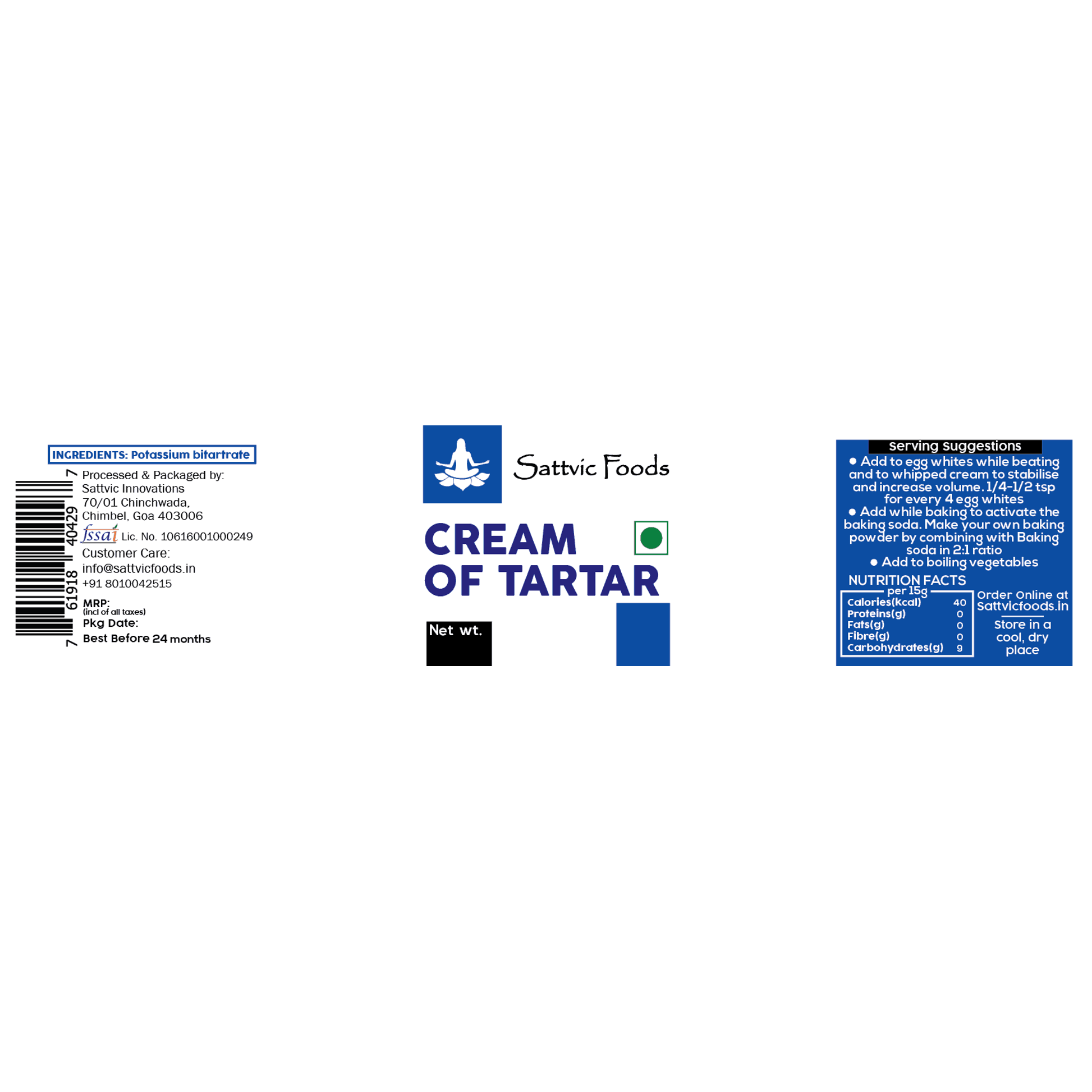 Cream of Tartar Sattvic Foods