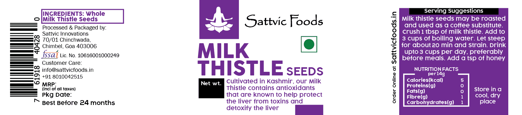Milk Thistle Seeds Sattvic Foods