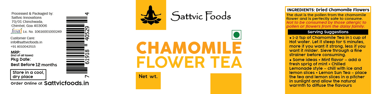 Chamomile Flowers - Herbal Tea (Kashmir) Sattvic Foods