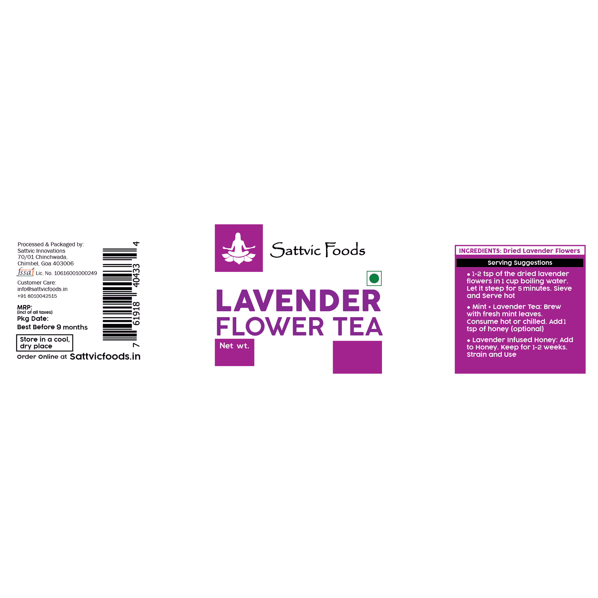 Lavender Flowers - Herbal Tea Sattvic Foods