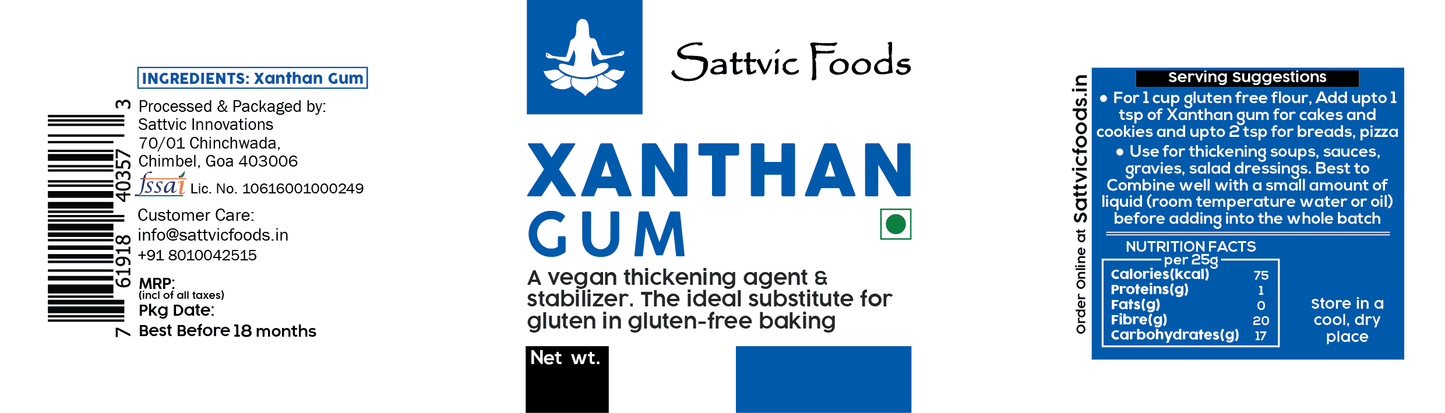 Xanthan Gum (Gluten-free/Vegan thickening) Sattvic Foods