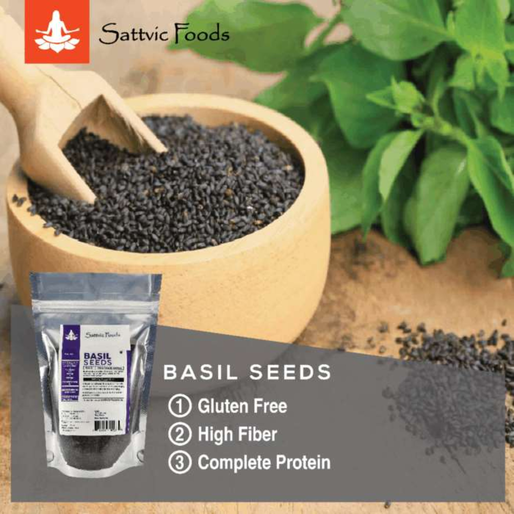 Basil Seeds (Sabja / Indian Chia seeds) Sattvic Foods