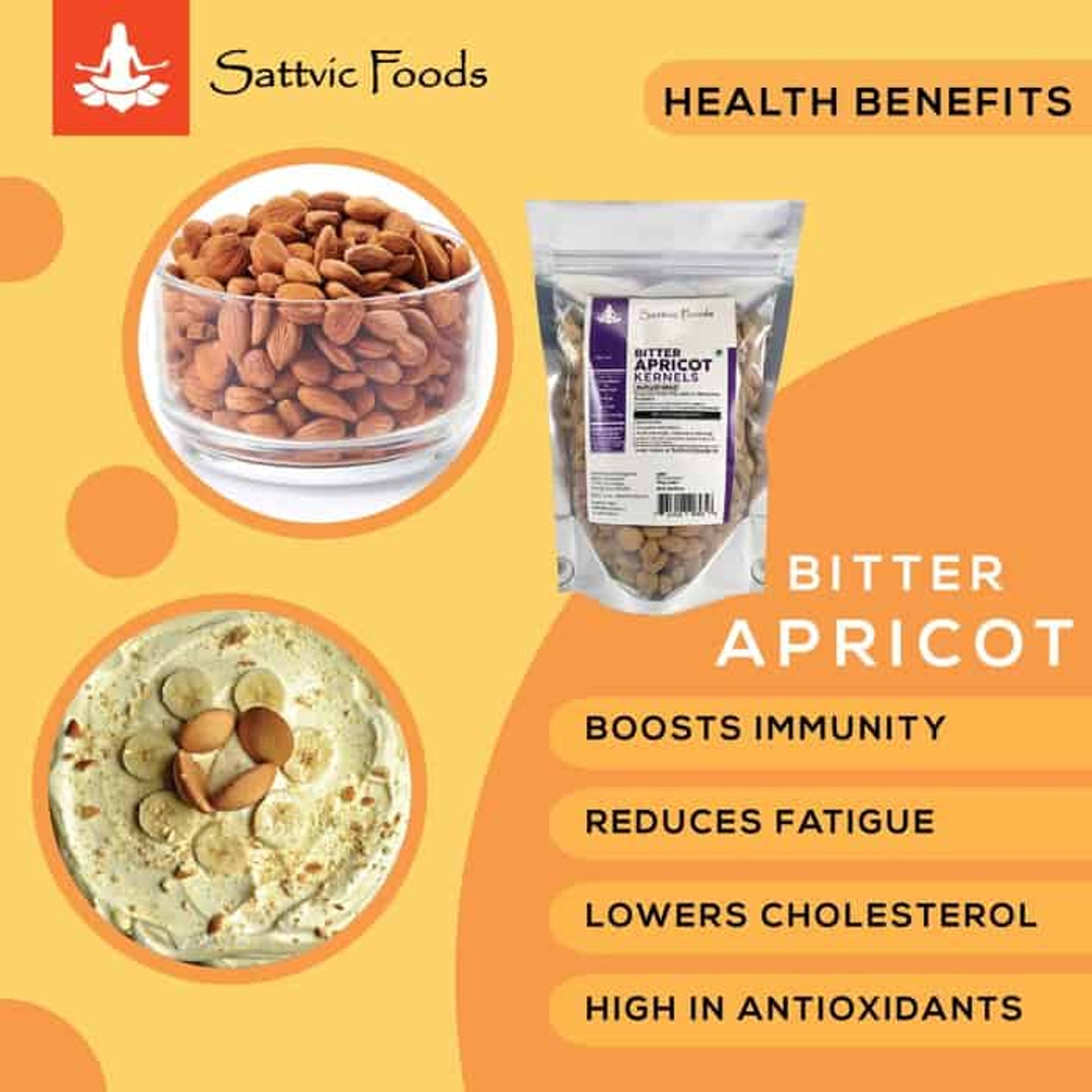 Wild/Bitter Apricot Kernels Sattvic Foods