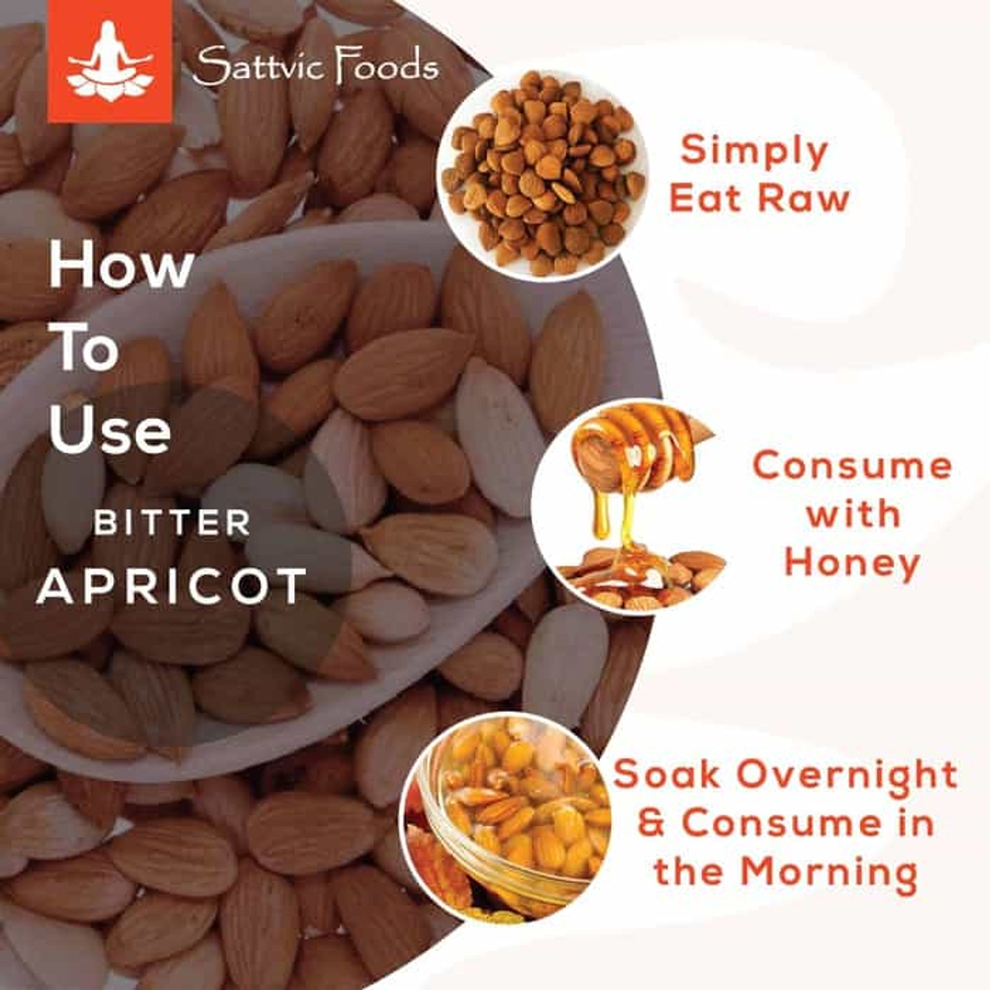 Wild/Bitter Apricot Kernels Sattvic Foods