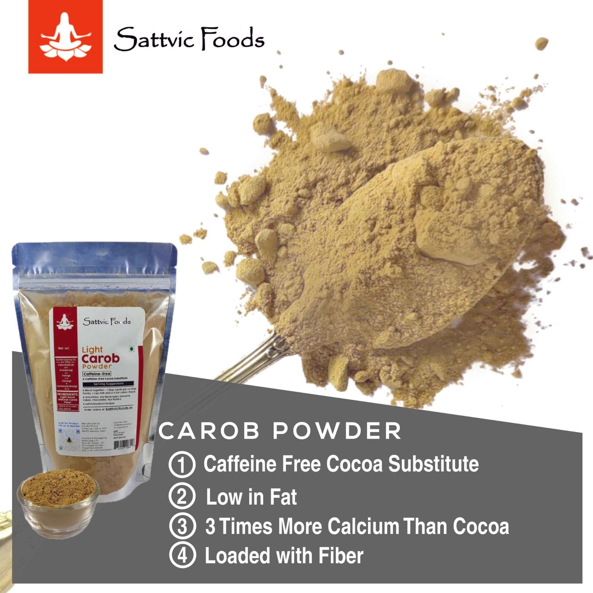 Carob Powder (Light) Sattvic Foods