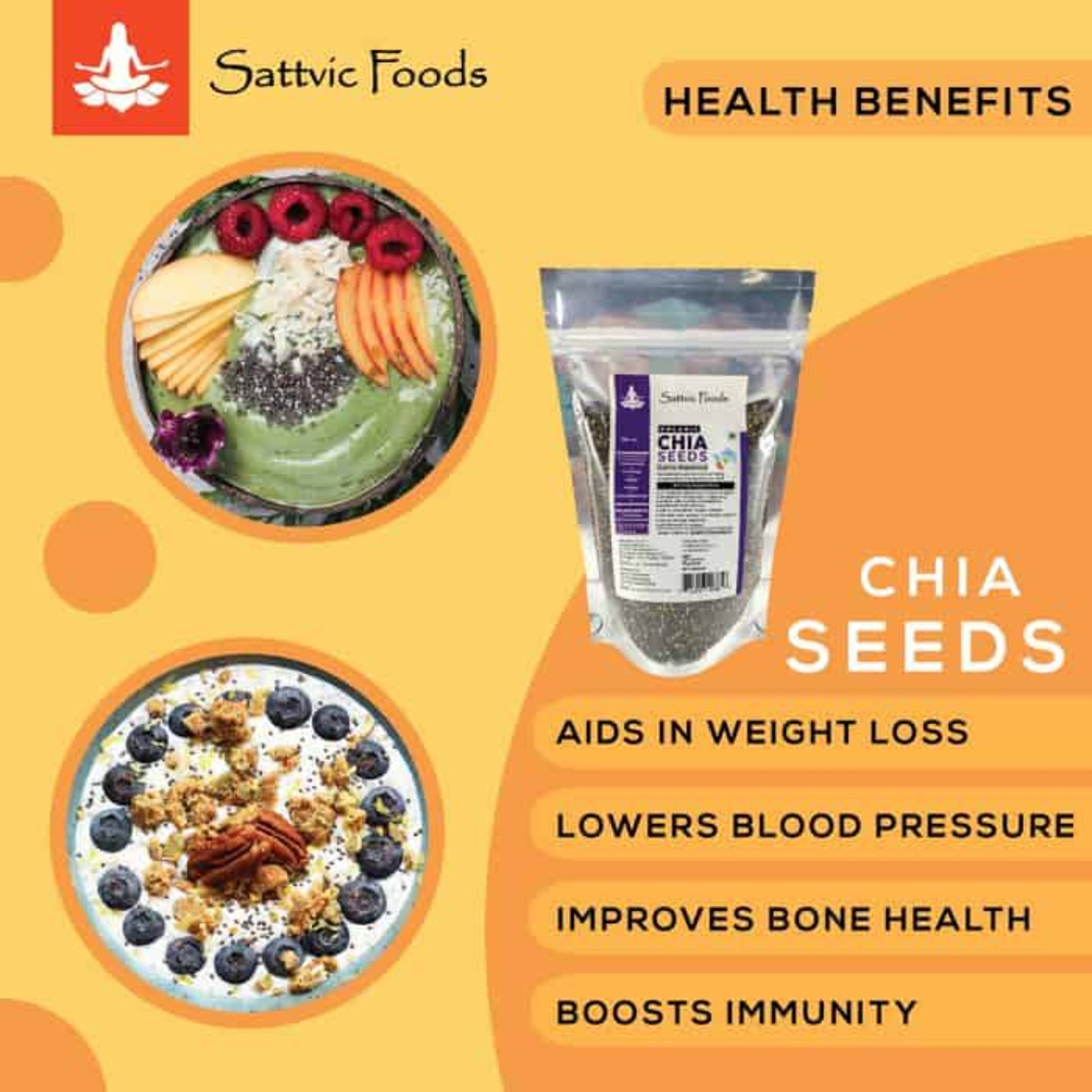 Chia Seeds (Salvia hispanica) Sattvic Foods