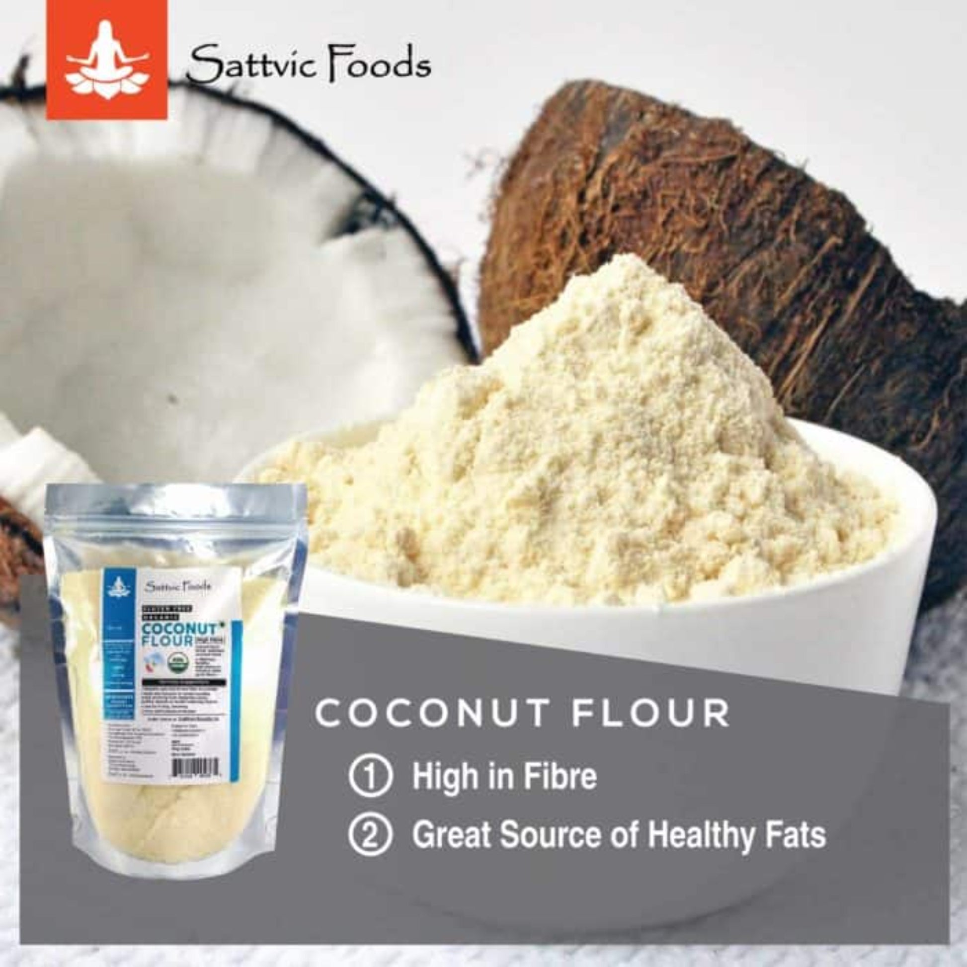 Coconut Flour (Defatted) Sattvic Foods