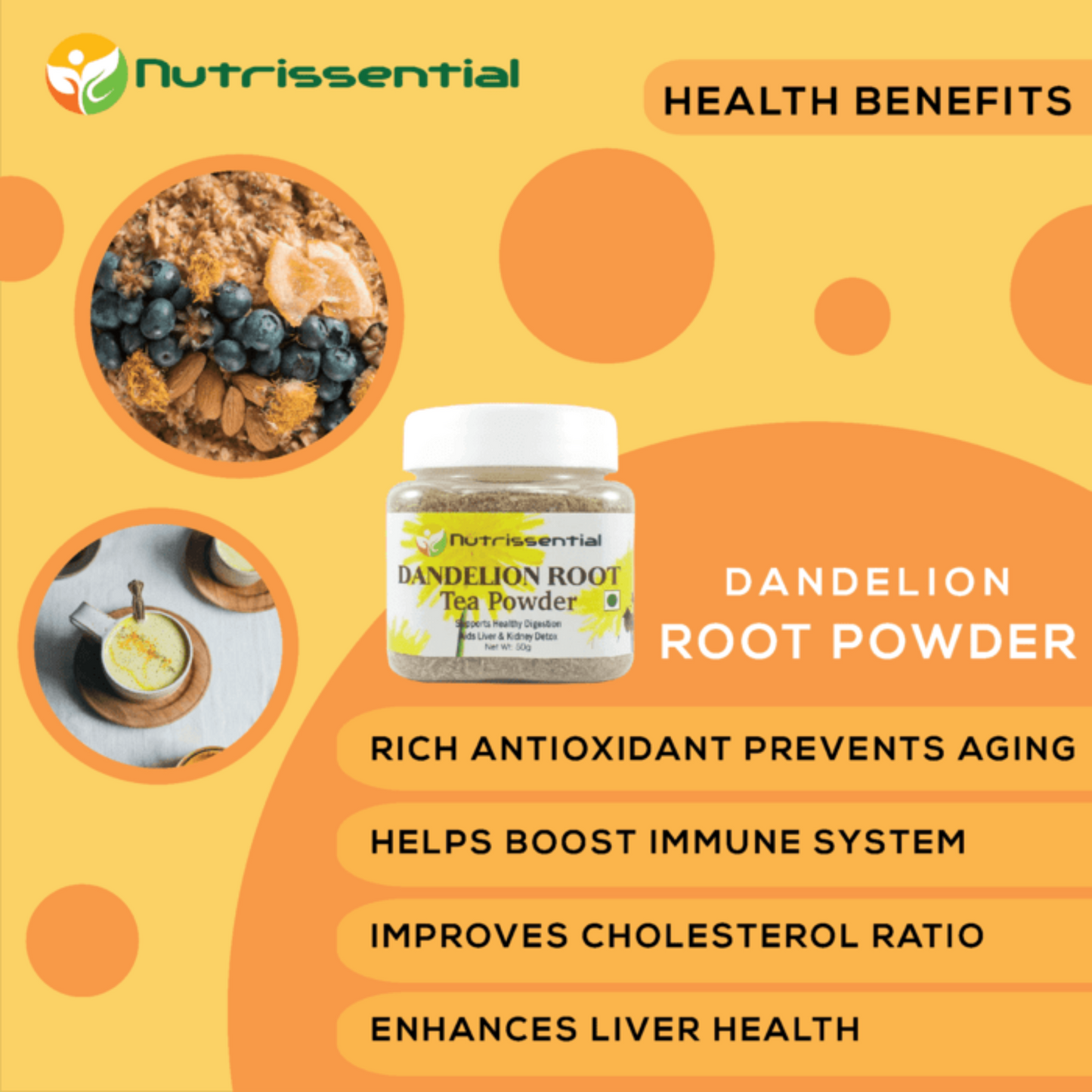 Dandelion Root Tea Powder -  HEALTH BENEFITS