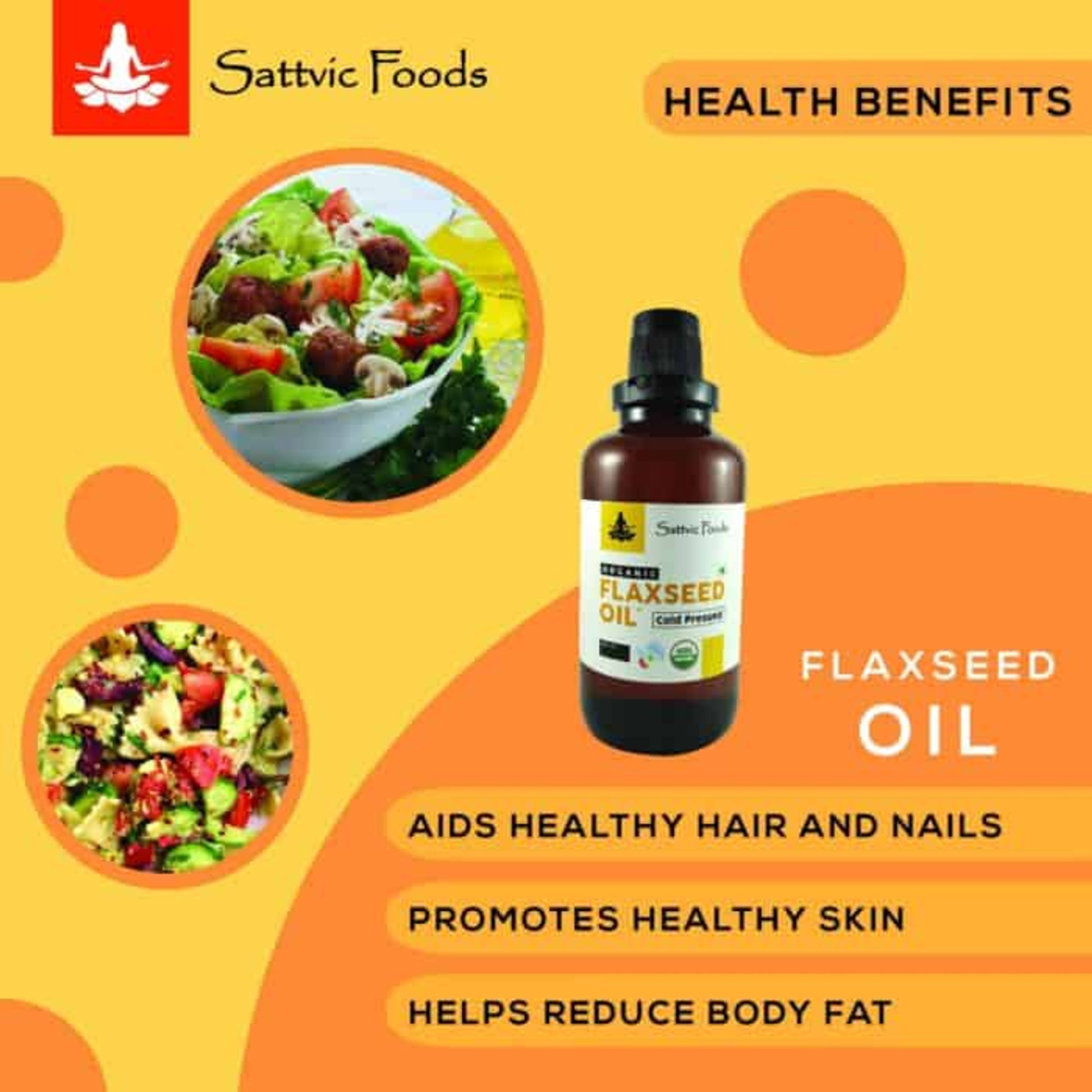 Organic Cold Pressed Flaxseed Oil® (with OMEGA-3) Sattvic Foods