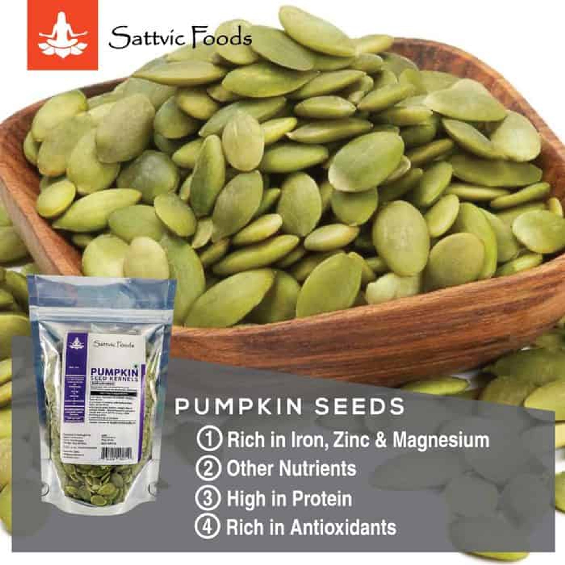 Green Pumpkin Seeds (No Shell) Sattvic Foods
