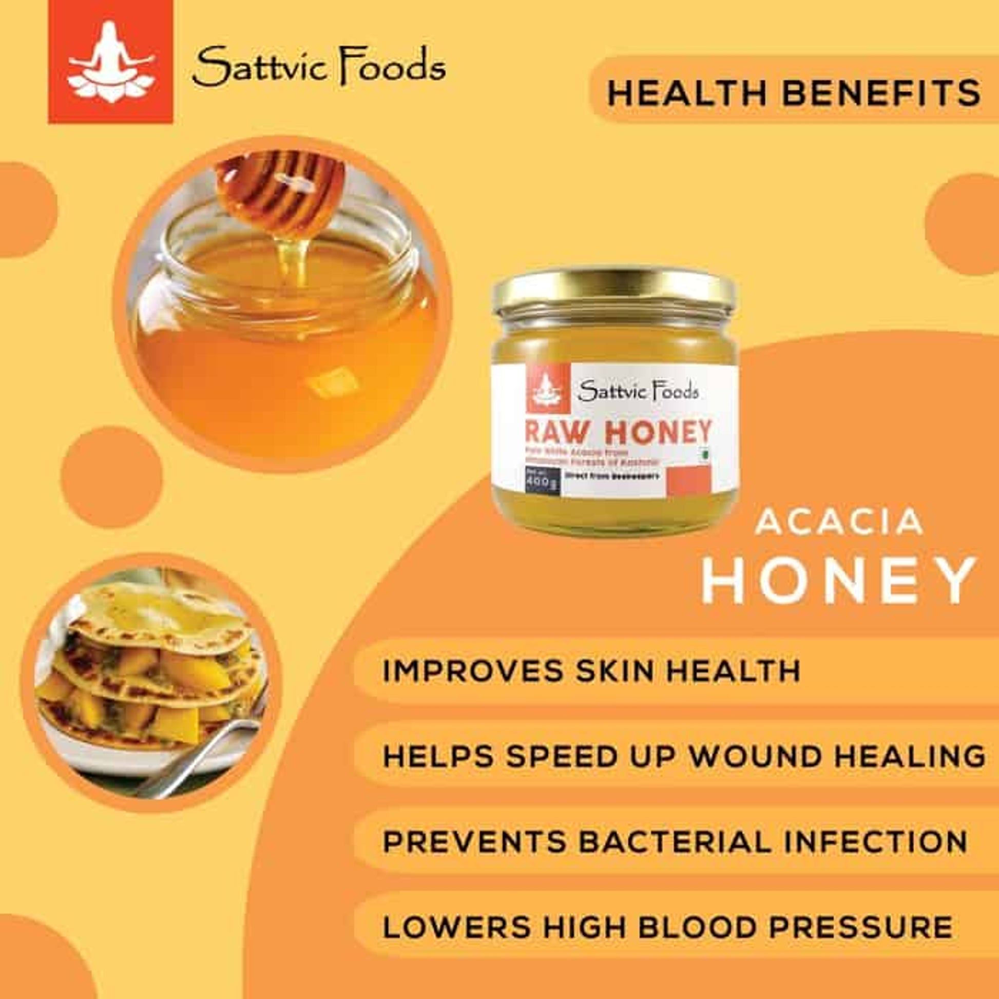 Raw Acacia Honey ( Honey of Kashmir ) Sattvic Foods