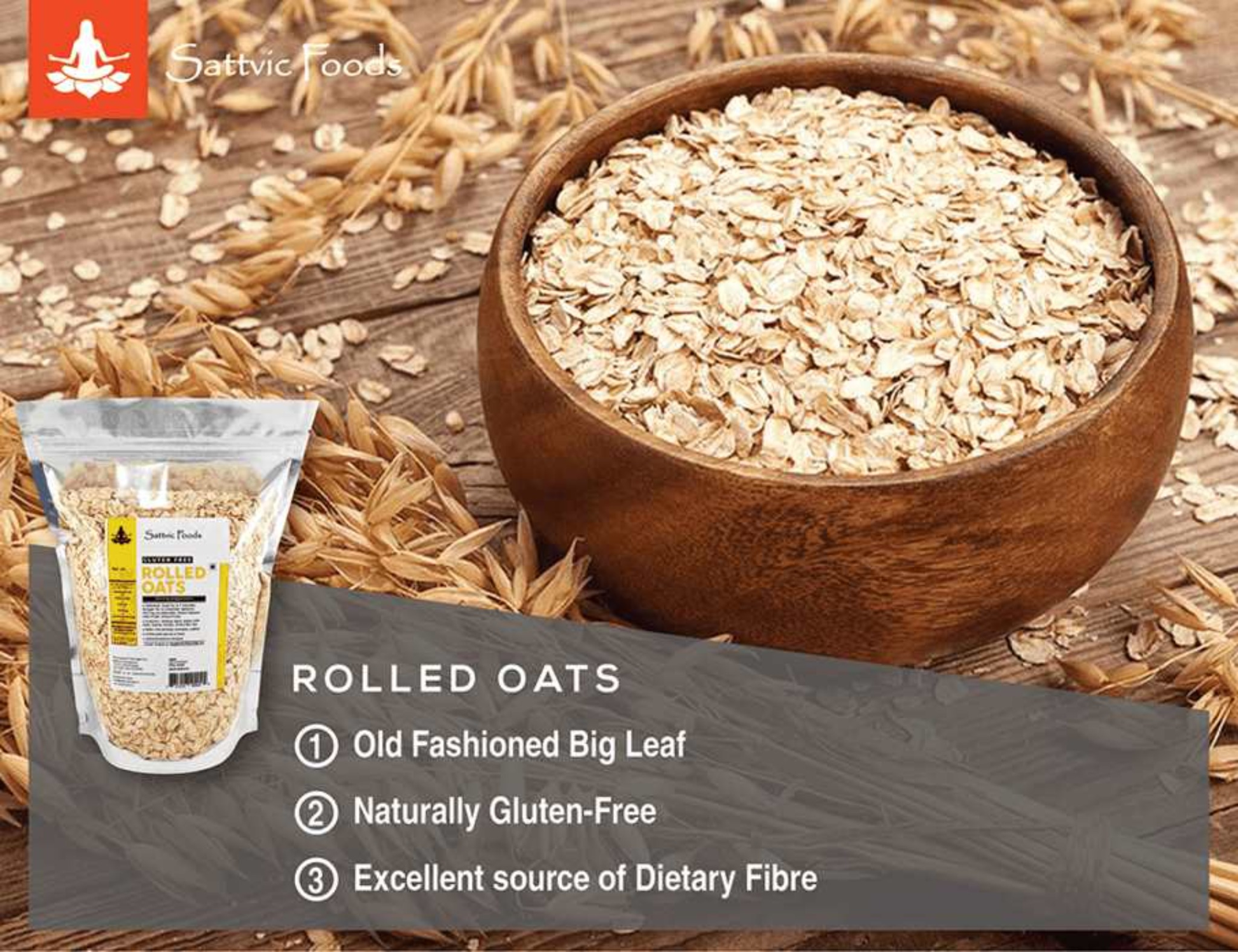 Rolled Oats (Gluten-free) Sattvic Foods