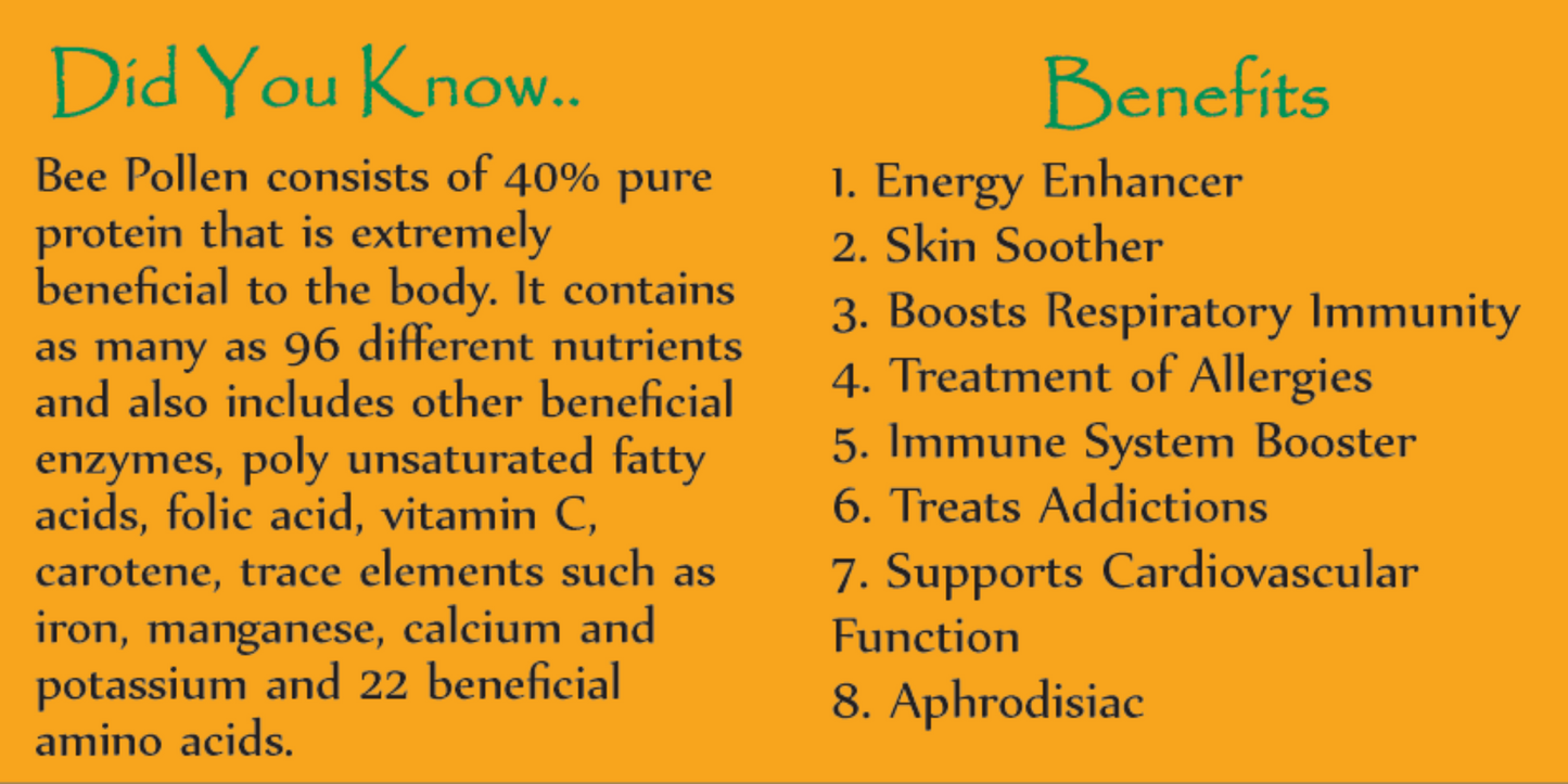 Bee Pollen- Did you know and Benefits