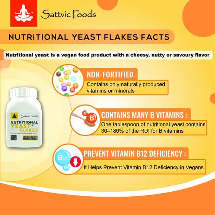 Nutritional Yeast Flakes - Non Fortified, Non GMO, Vegan, Gluten-Free Sattvic Foods