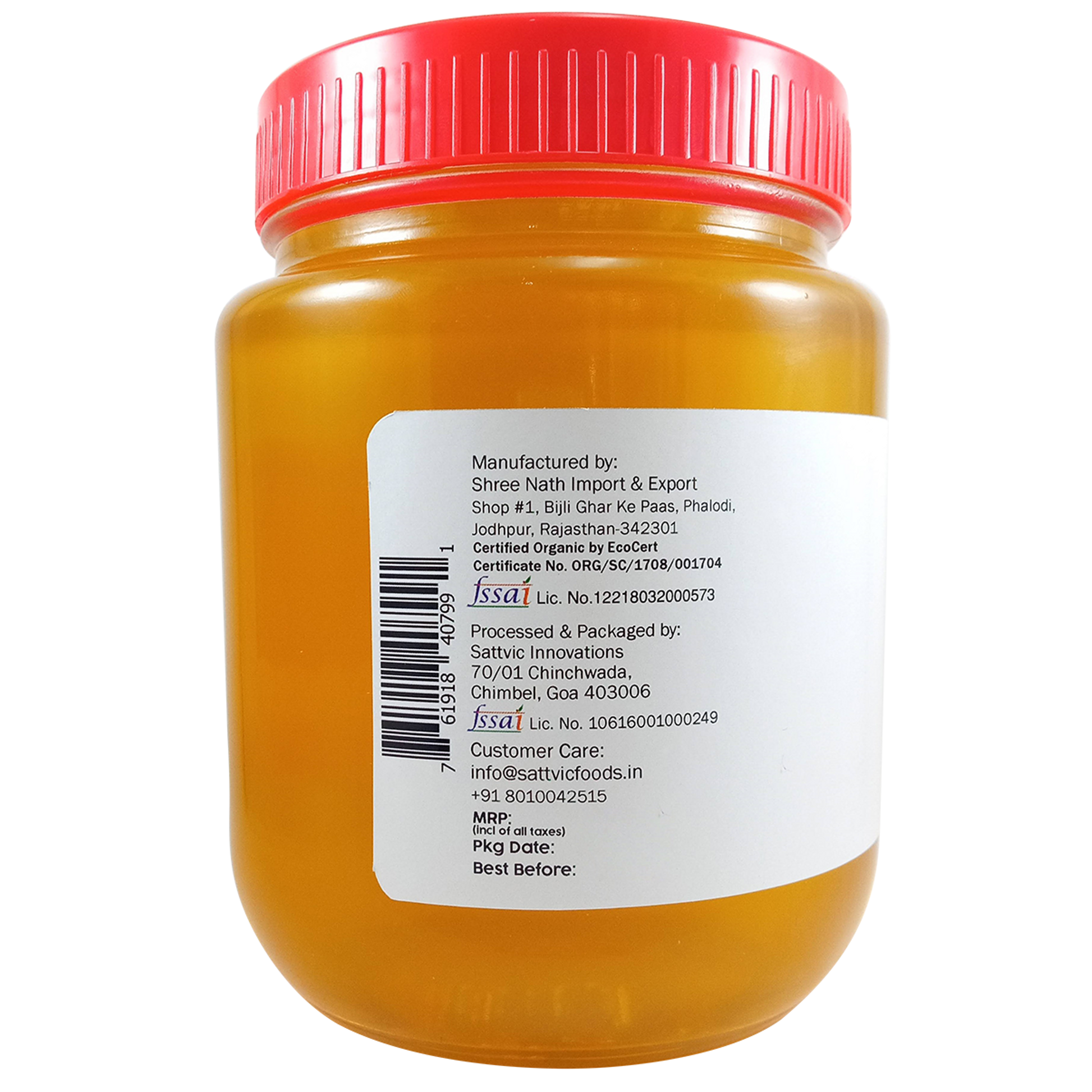 Organic A2 Desi Gir Cow Ghee (Traditional Bilona Method) Sattvic Foods