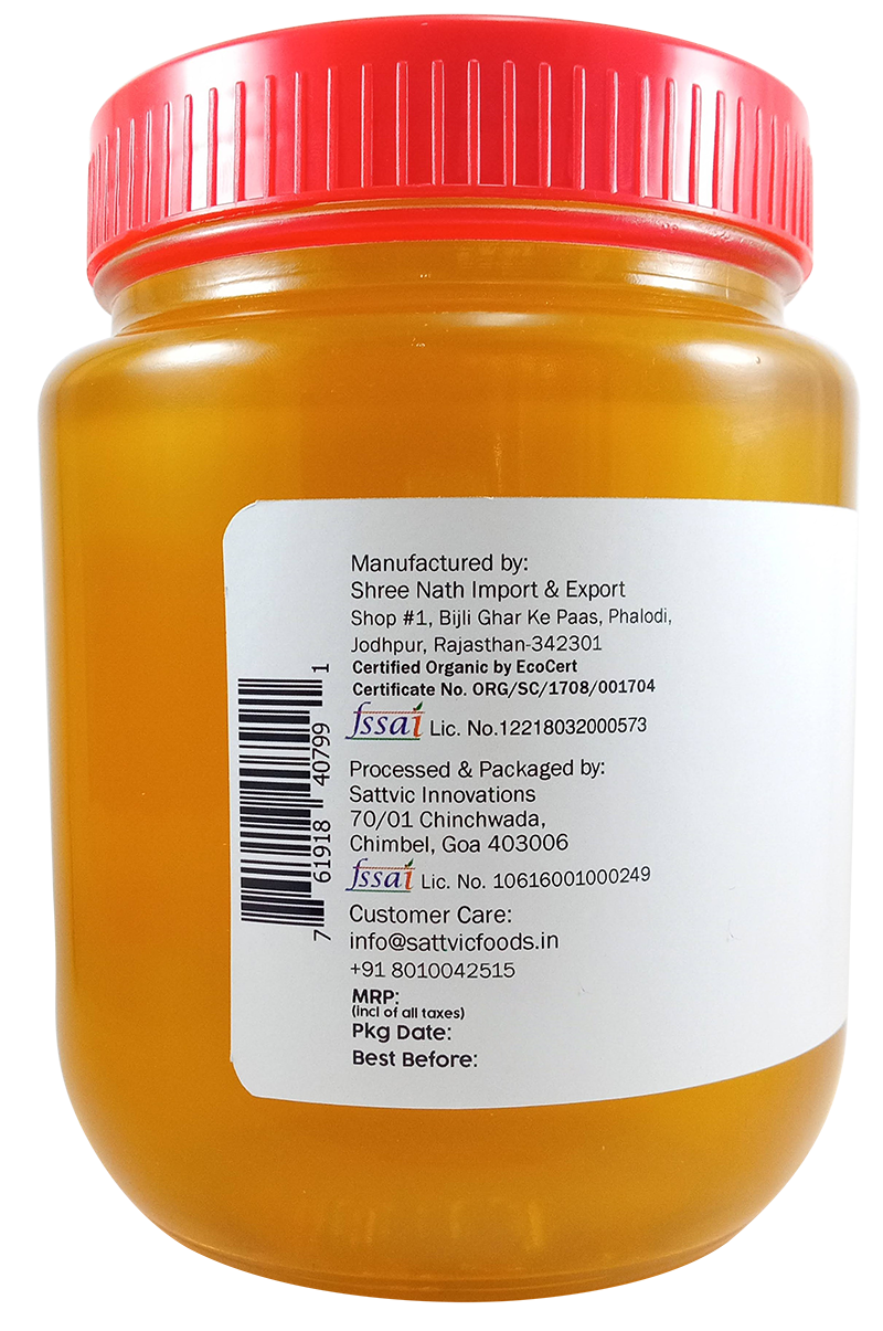 Organic A2 Desi Gir Cow Ghee (Traditional Bilona Method) Sattvic Foods