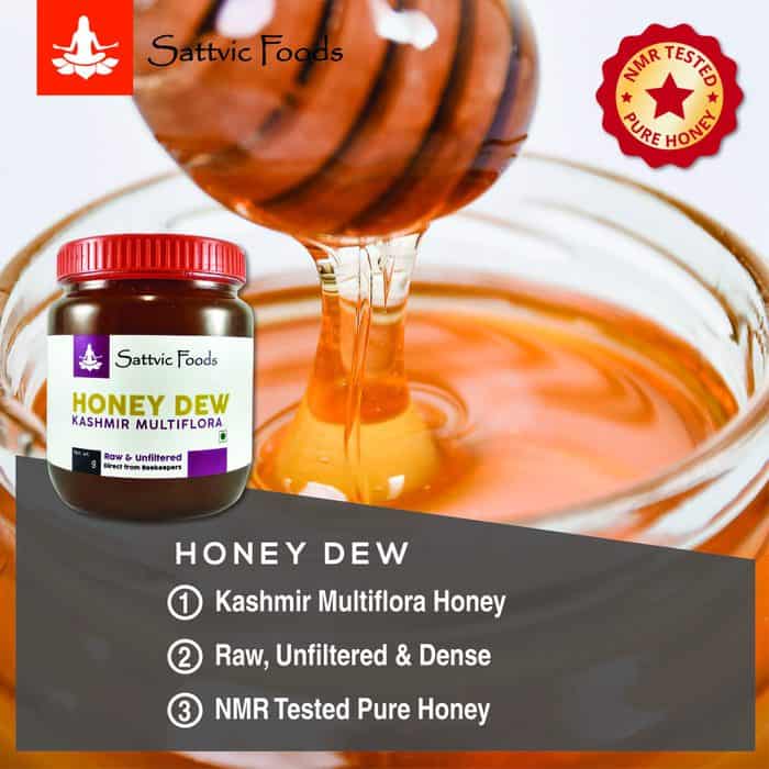 Honey Dew (Kashmiri Wildflower Honey) NMR Tested for Purity Sattvic Foods