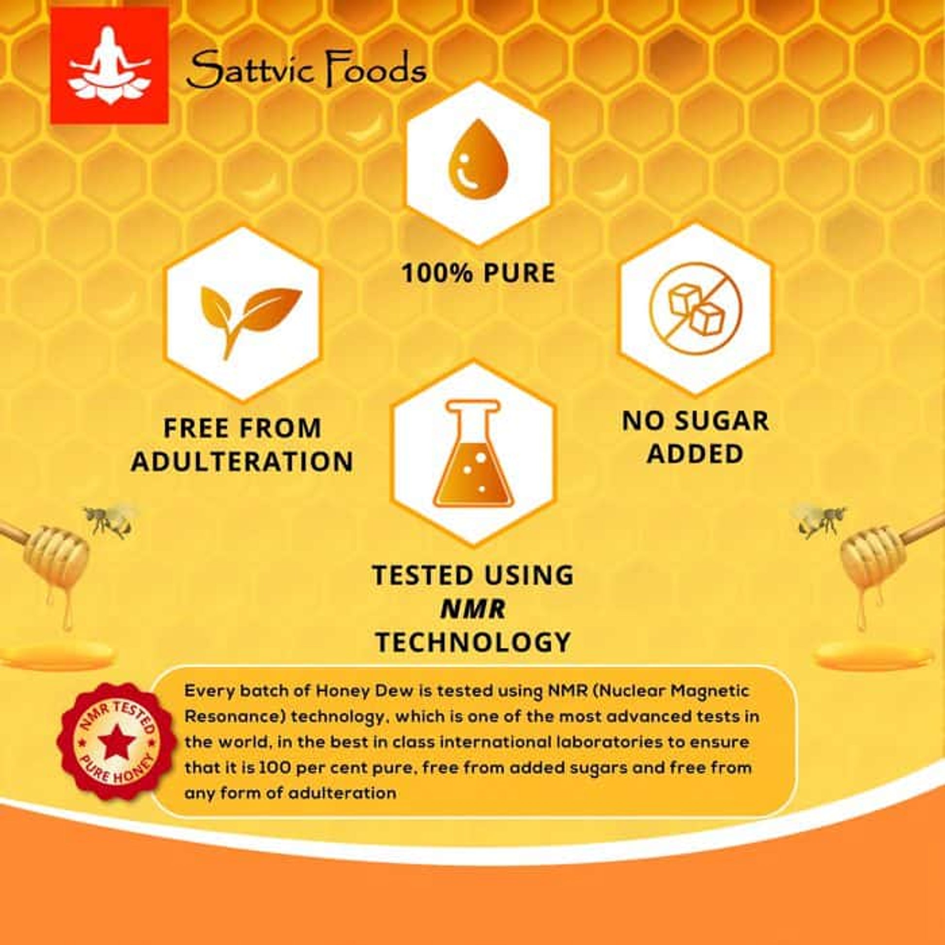 Honey Dew (Kashmiri Wildflower Honey) NMR Tested for Purity Sattvic Foods