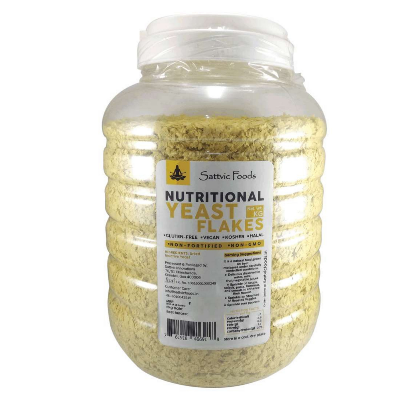 Nutritional Yeast Flakes - Non Fortified, Non GMO, Vegan, Gluten-Free