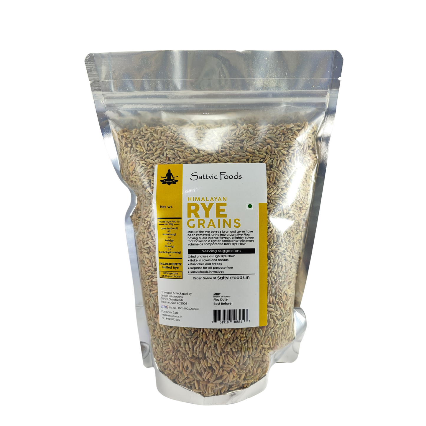 Himalayan Rye Grains - 400g - Sattvic Foods